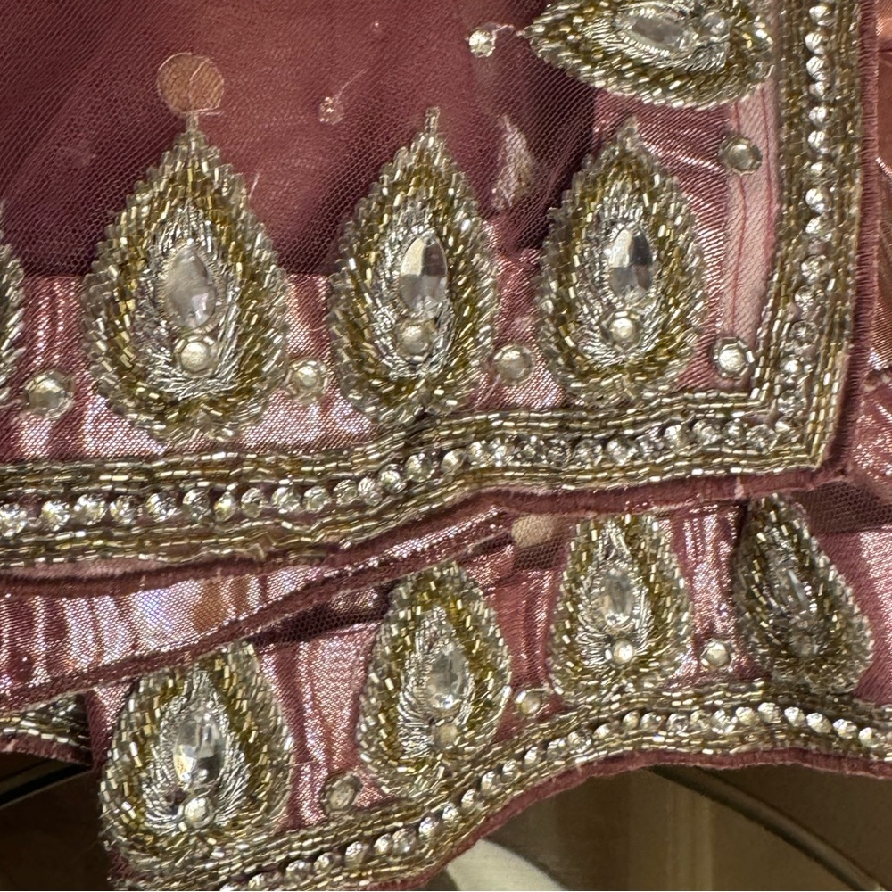 Gorgeous real crystal, handwork Pakistani Indian suit. Pics don’t do justice.